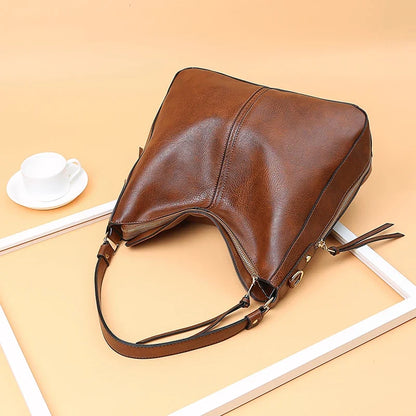 PU Leather Hobo Bag – Large Casual Shoulder Tote
