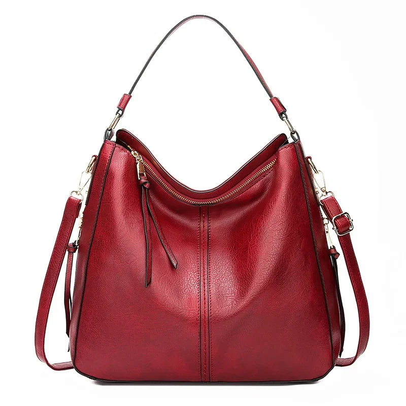 PU Leather Hobo Bag – Large Casual Shoulder Tote
