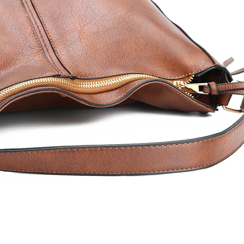 PU Leather Hobo Bag – Large Casual Shoulder Tote