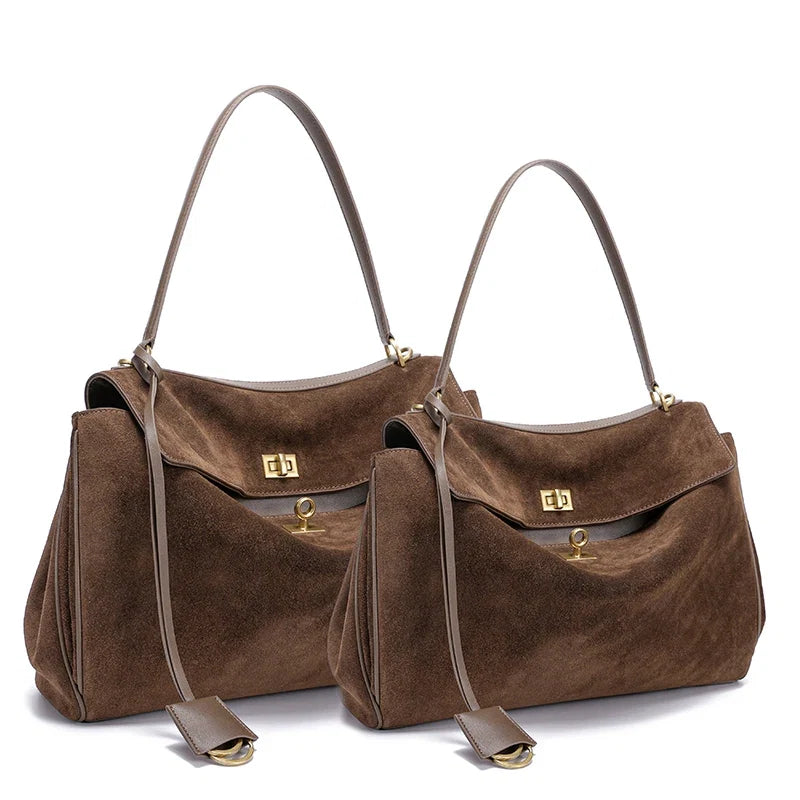 Women’s Slouchy Suede Tote Bag – Large Capacity Shoulder Carry