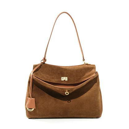 Women’s Slouchy Suede Tote Bag – Large Capacity Shoulder Carry